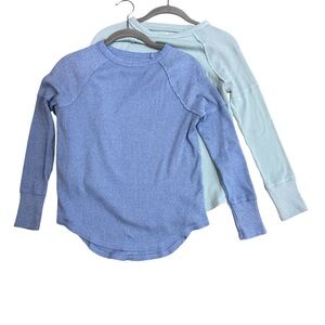 2 - SO Women’s  Long Sleeve Waffle knit Tops in Blue and Aqua